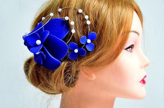 7. Aqua Blue Hair Fascinator with Pearl Accents - wide 8