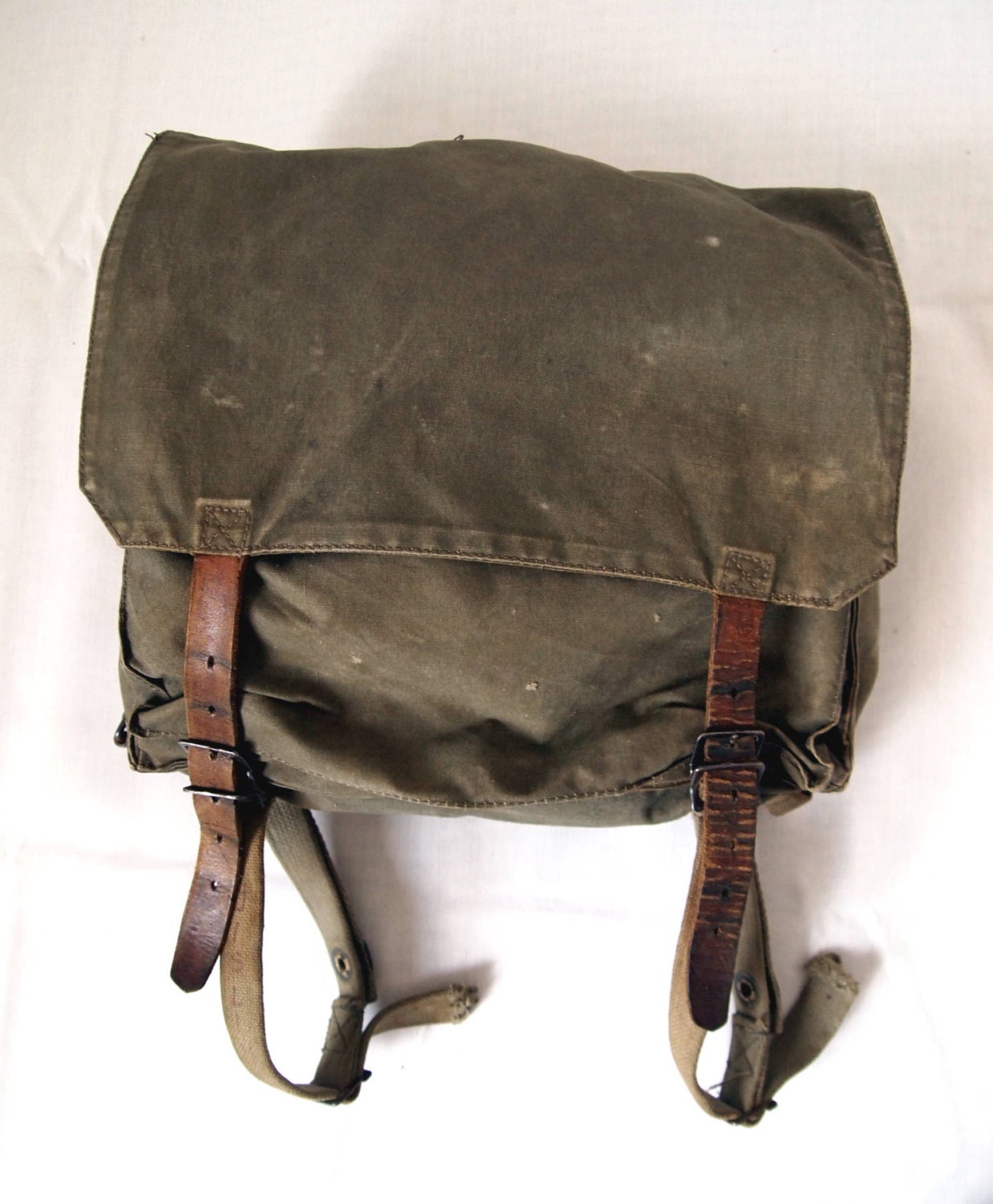 Vintage Yugoslavian Military Small Canvas Backpack