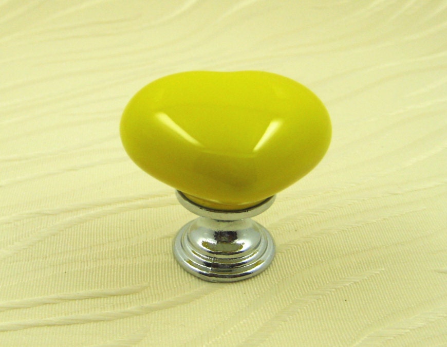 Chic Kitchen Ceramic Knobs /drawer knobs /Yellow