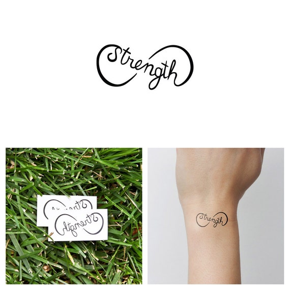 Infinity Strength Symbol Temporary Tattoo Set of 2