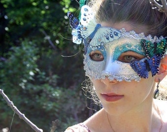 Masquerade Mask Silver masquerade ball mask halloween mask fairy mask butterfly mask silver bridal mask venitian carnival mask FAUNA