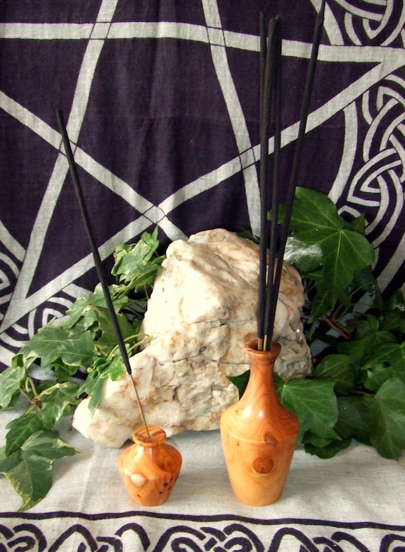 Items similar to Set of 2 Incense Stick Holders Handcrafted in Yew wood Pagan Wicca on Etsy