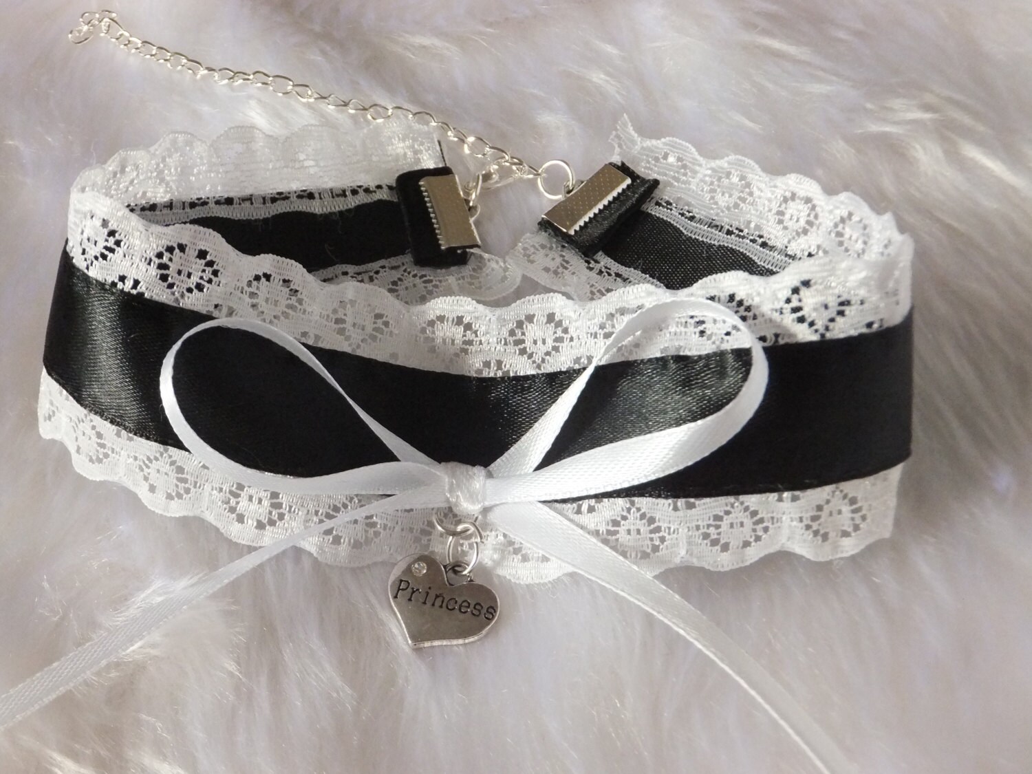 PRINCESS Heart Charm BDSM Collar Ddlg Cosplay by KittenTreasures