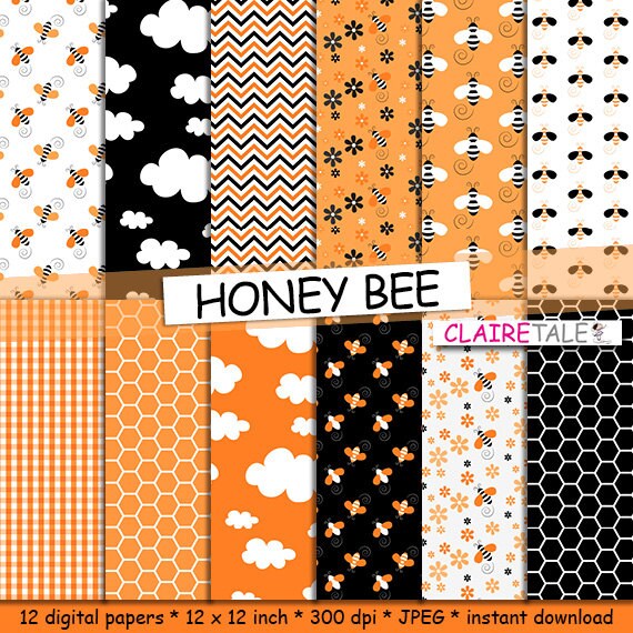 Download Bee digital paper: HONEY BEE paper pack with honey by ...