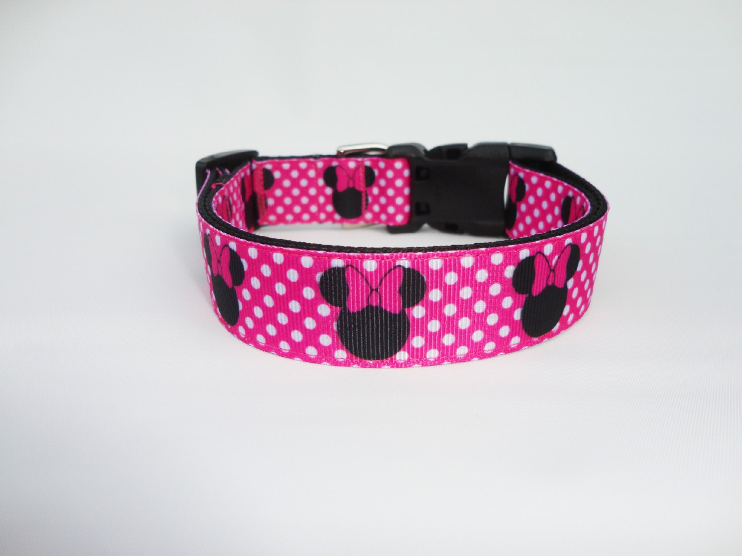 Pink Disney Minnie Mouse Dog Collar Adjustable by All4DogWear