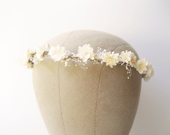 104 New gold baby headband uk 268 Bridal flower crown, Baby's bre ath wreath, Rustic wedding hair   