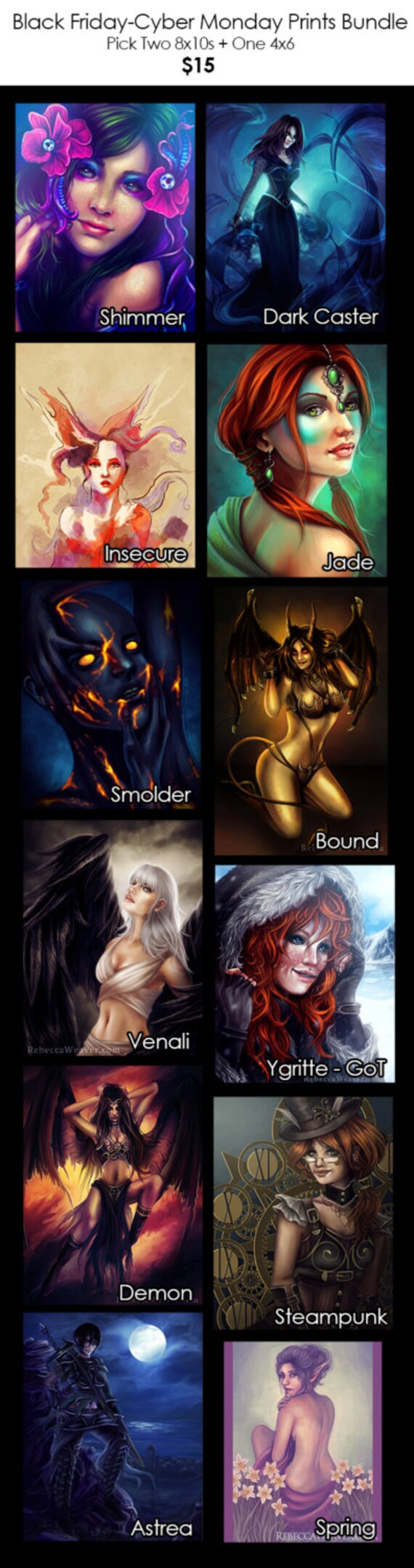 Black Friday/Cyber Monday Prints Bundle - Two 8x10, One 4x6 Art Prints of Your Choice!