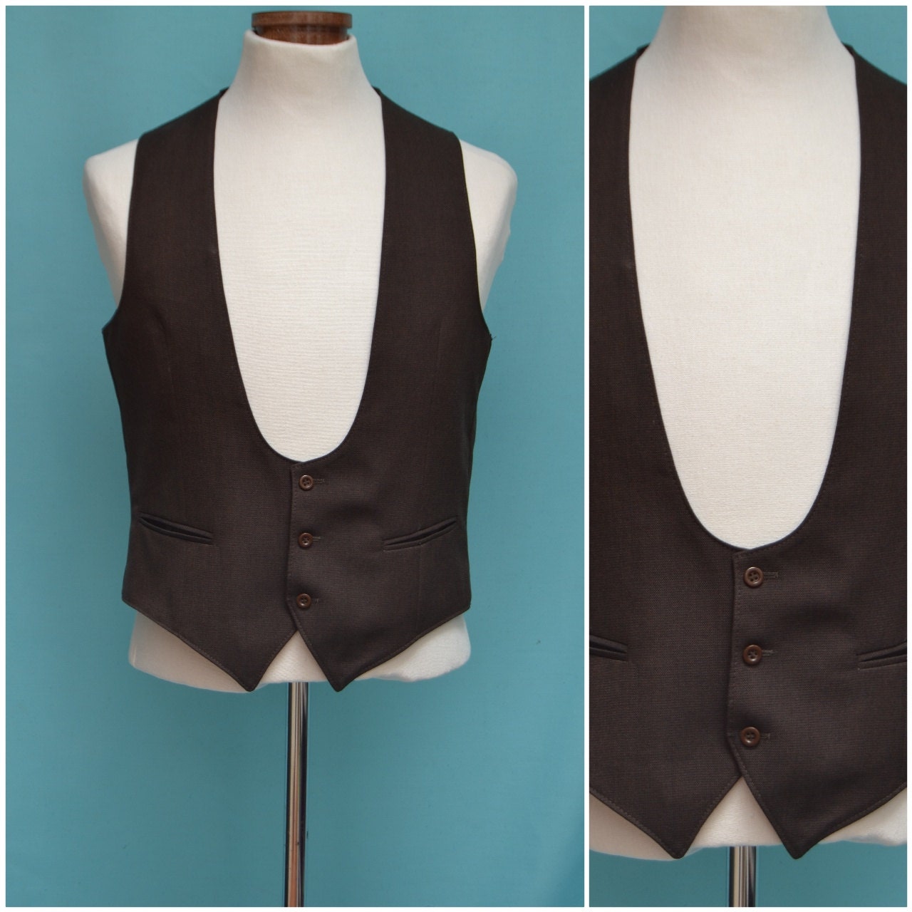 black scoop neck vest