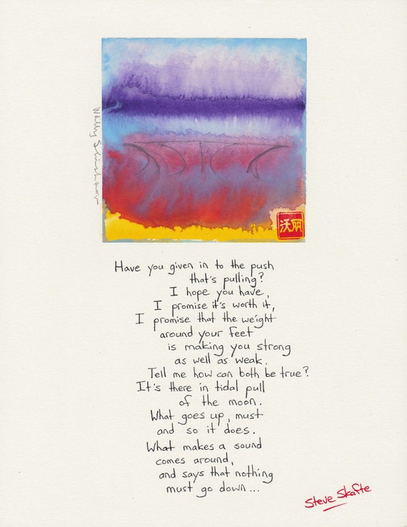 GRAVITY / 8.5 x 11 inches / unframed / watercolor and poetry