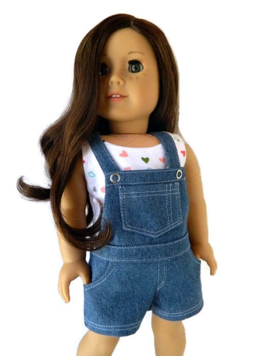 American Girl Doll Clothes Denim Short Overalls