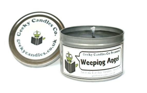 Weeping Angel Soy Candles UK oz. Book Candle.Doctor Who Candle. Soy Candles UK. Soy Candle.Geeky Gifts. Candles.