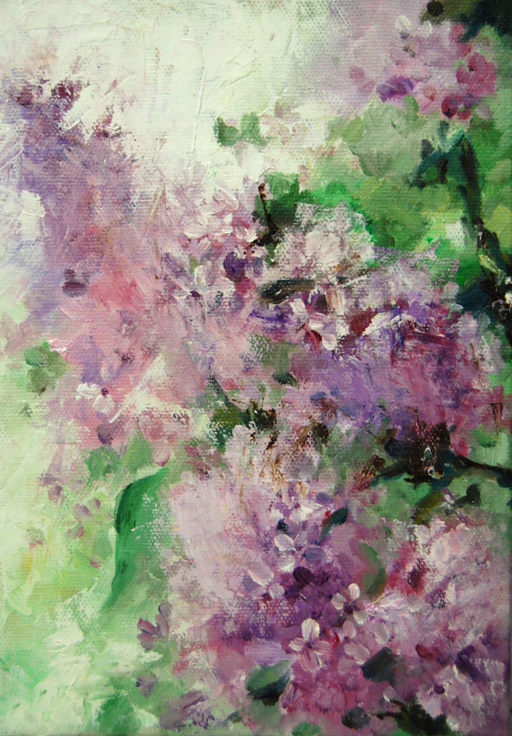 Original Oil Painting Lilac Flowers Painting Palette by CanotStop