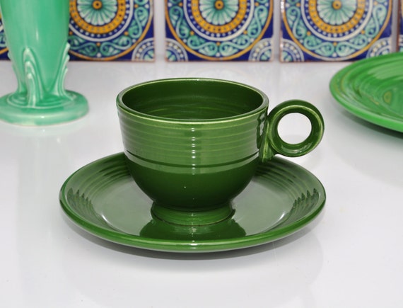 Fiestaware Saucer, saucer Vintage, Art Forest Deco vintage and Cup  fiestaware cup  Design, and  1950's
