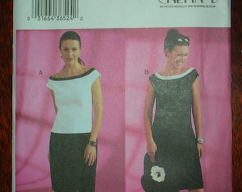 Chetta B dress, top and skirt pattern size 6-10 Butterick #3863 Uncut Shift dress or skirt & top