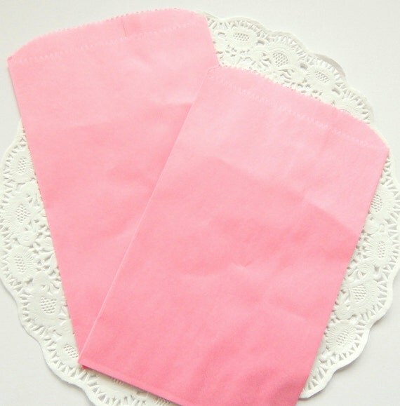 Pink Paper Bags. Pink Favor Bags. Small Paper by ThePaperBasket