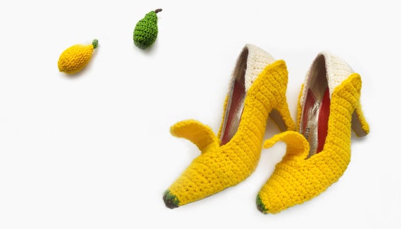 Items similar to Banana Heels, banana shoes, banana, fruit, banana high ...