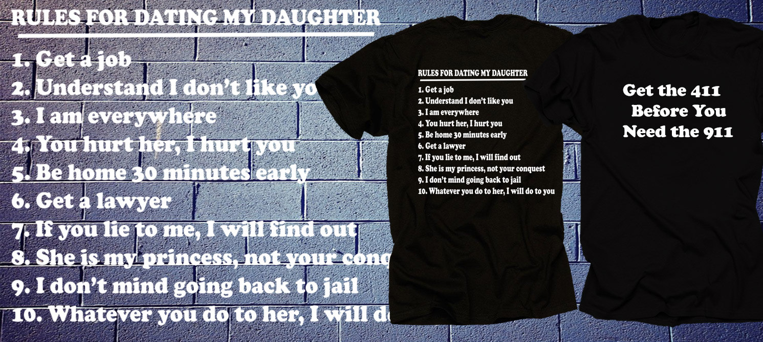 mira 8 reglas para salir con mi hija camiseta 10