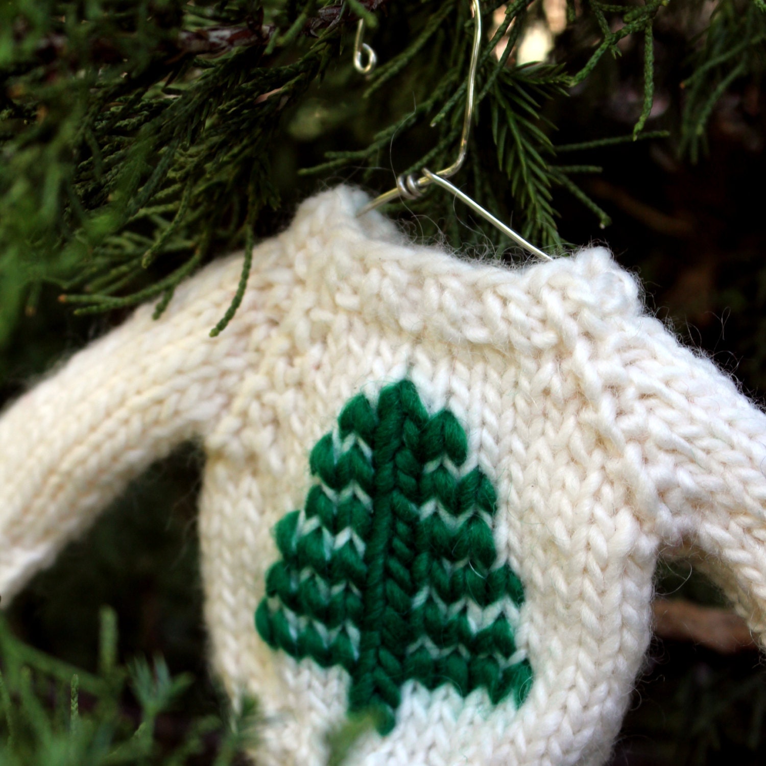 Christmas Knit PATTERN / Tree Mini Sweater Ornament / Knitting