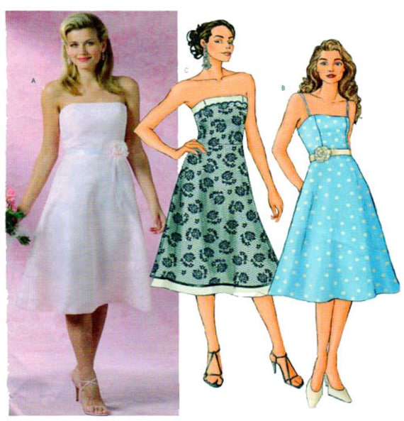 Butterick 4389 Strapless Dress  Sewing Pattern  Fitted 