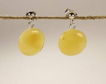 Sterling silver earrings with Baltic amber