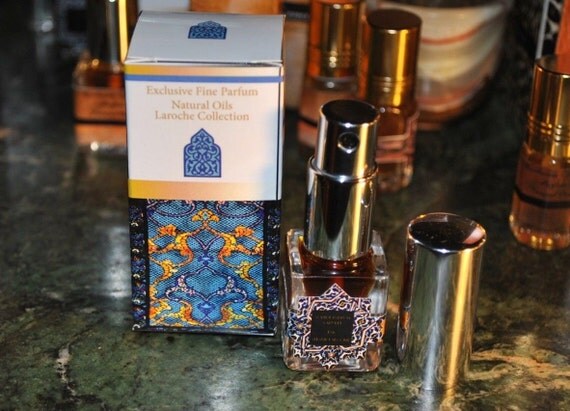 Ispahan Black Natural Perfume Spray 7ml // by Sharif LaRoche // Arabian Solide Parfum Spray w/ Opium, Musk, Rose Otto & Spice