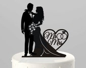 Exclusive Custom Silhouette Wedding  cake  topper  by 