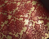 Vintage 1960s Flocked Wallpaper By The Yard - RARE DEADSTOCK