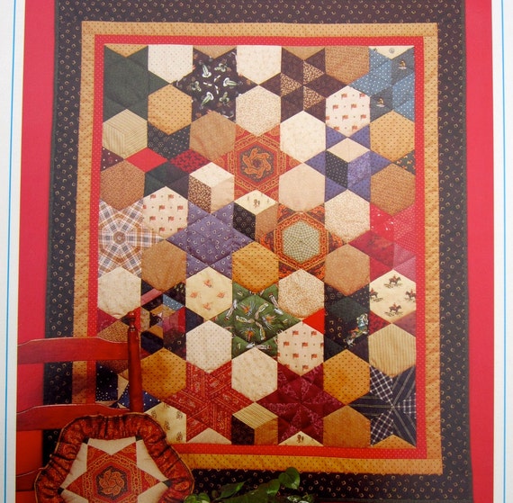 quilting-pattern-hexagon-diamond-templates-vintage-pattern