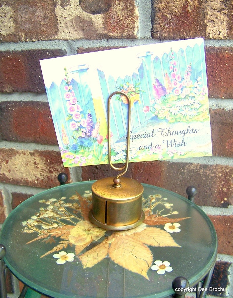 Postage Stamp Roll Dispenser brass with Letter Holder Unique