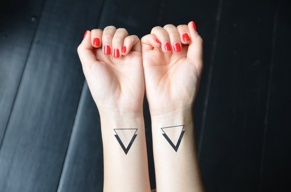 Minimalist Triangles Temporary Tattoo Set of 2