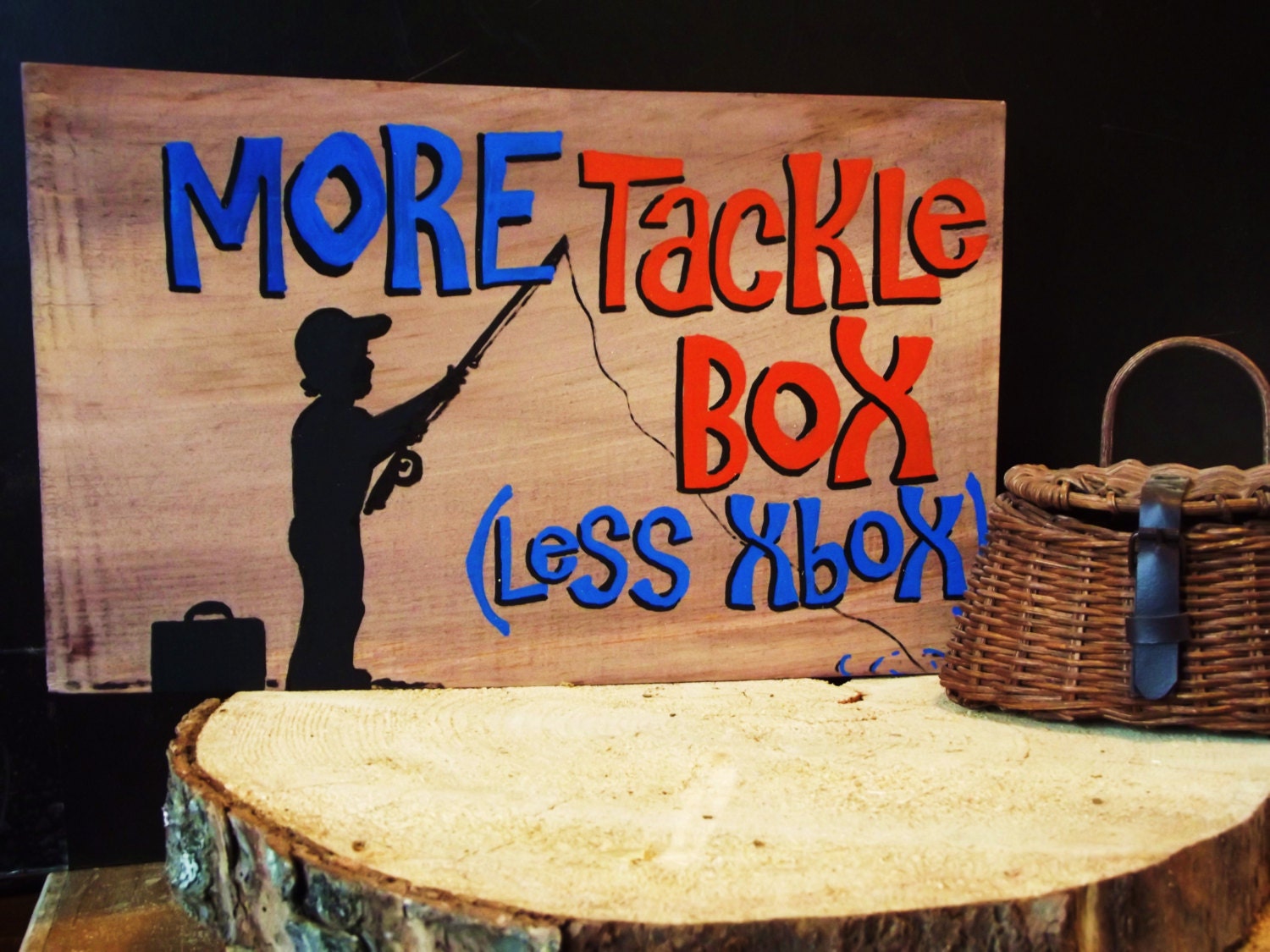 Catchy gift for Fishing enthusiasts wood sign with message