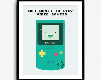 Adventure Time - BMO Color Poster - print, nintendo, gameboy color, bmo, wall art