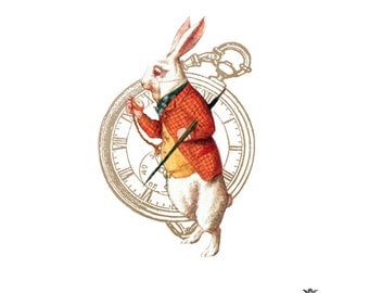 I'm late, Alice In Wonderland, White Rabbit and Pocket watch Wickedly Lovely Skin ArtTemporary Tattoo