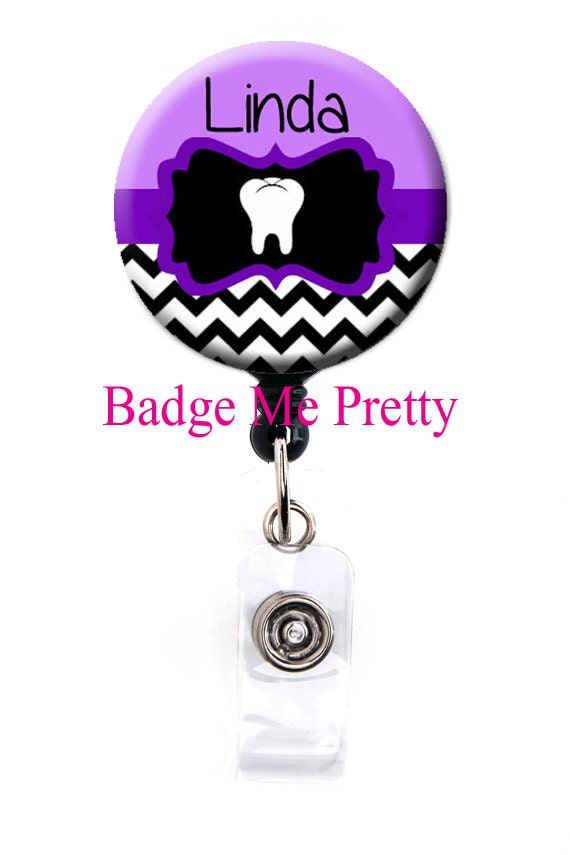 Retractable Id Badge Reel Dental Dentist Tooth by BadgeMePretty