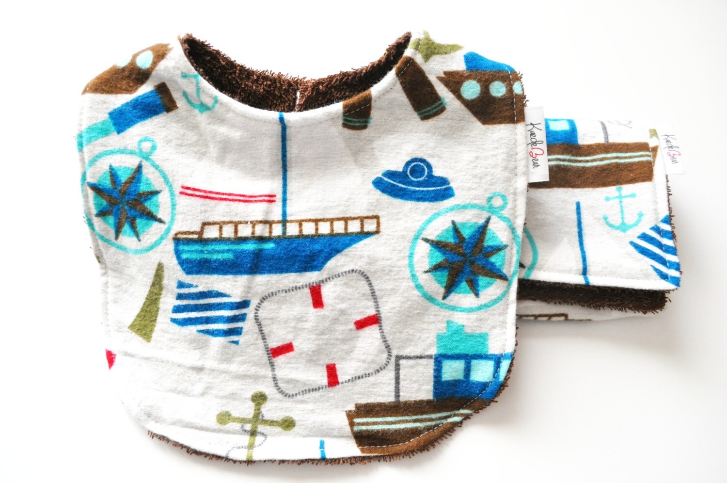 Bib and Burp Cloth Ocean Cruise Bib Burp Cloth set nautical