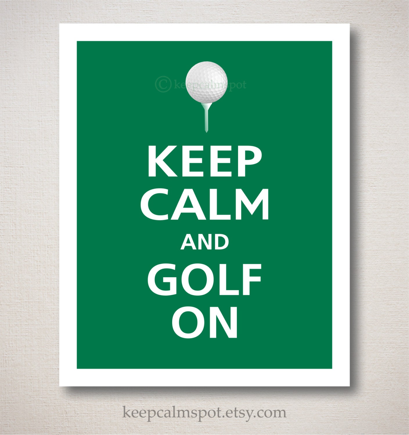 Keep Calm and GOLF ON Typography Art Print 8x10 Featured