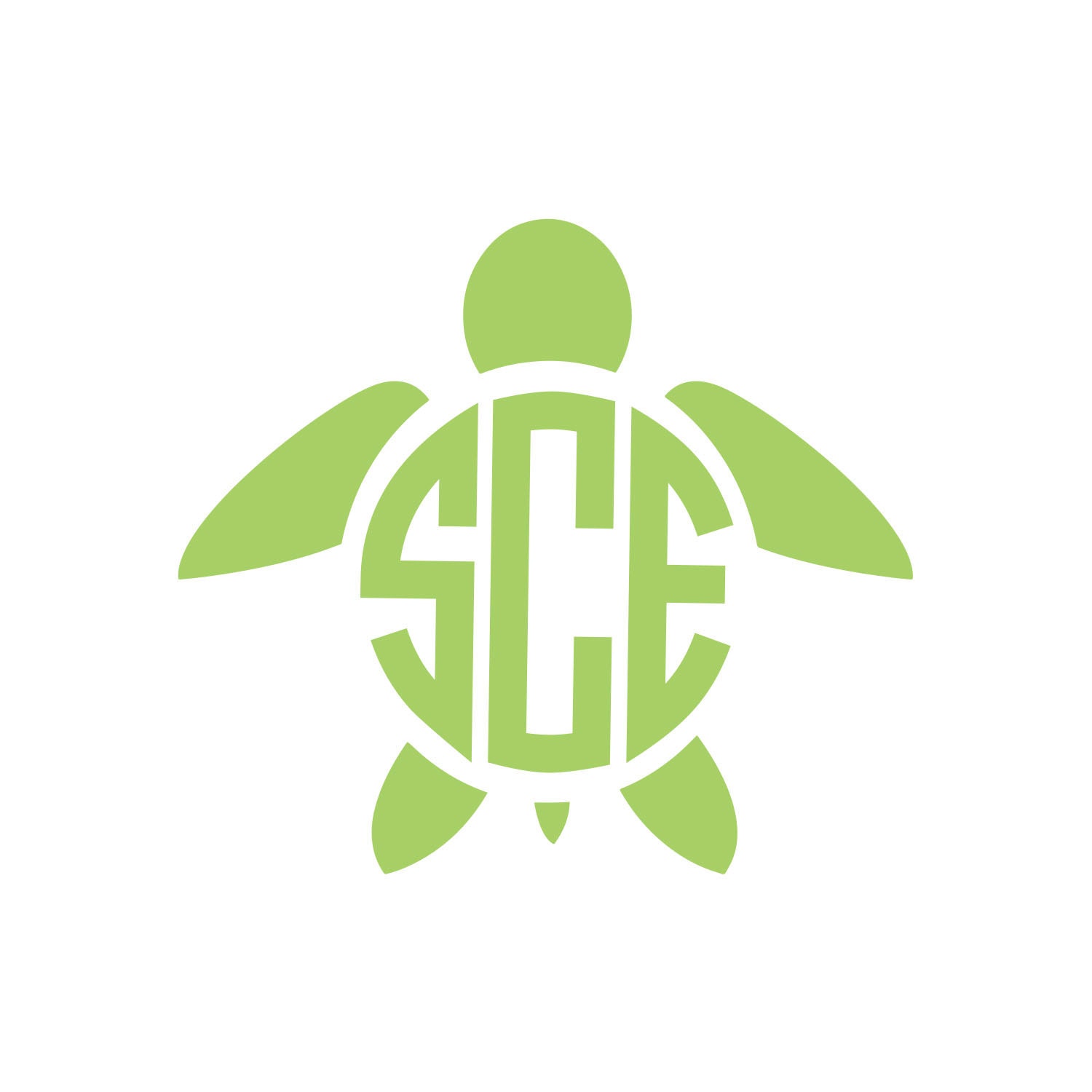 Download Turtle Monogram Vinyl Decal Icon 1 Color Choose from 14