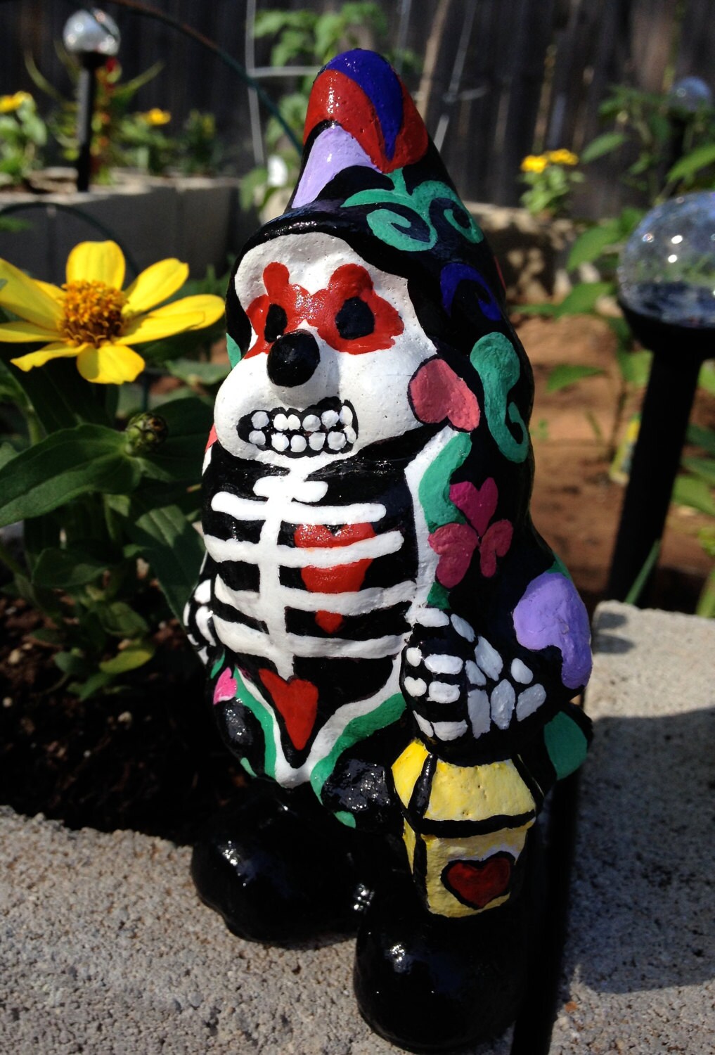 Day of the Dead Garden gnome Flora 6 inch