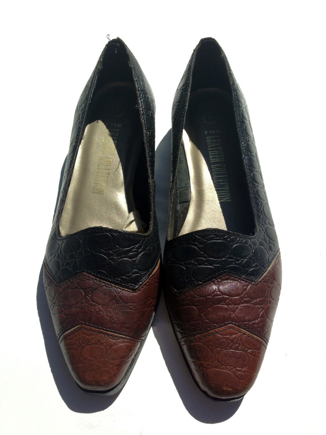 Vintage Tricolor Geometric Leather Loafers – Haute Juice