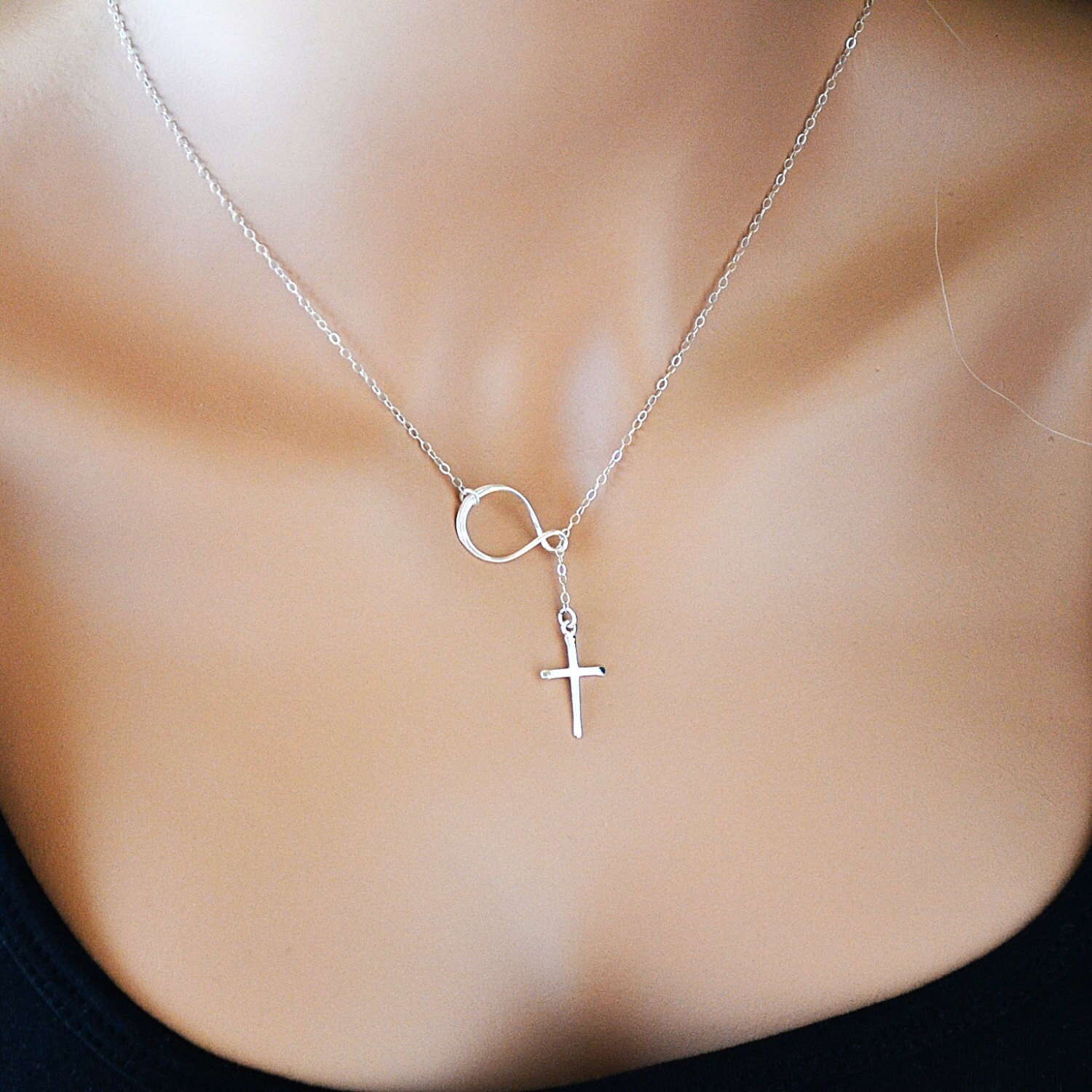 Infinity cross necklace