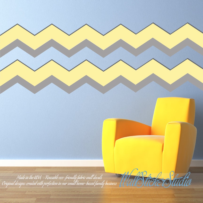 Chevron Wall Decals Chevron Fabric Decal REUSABLE Nontoxic