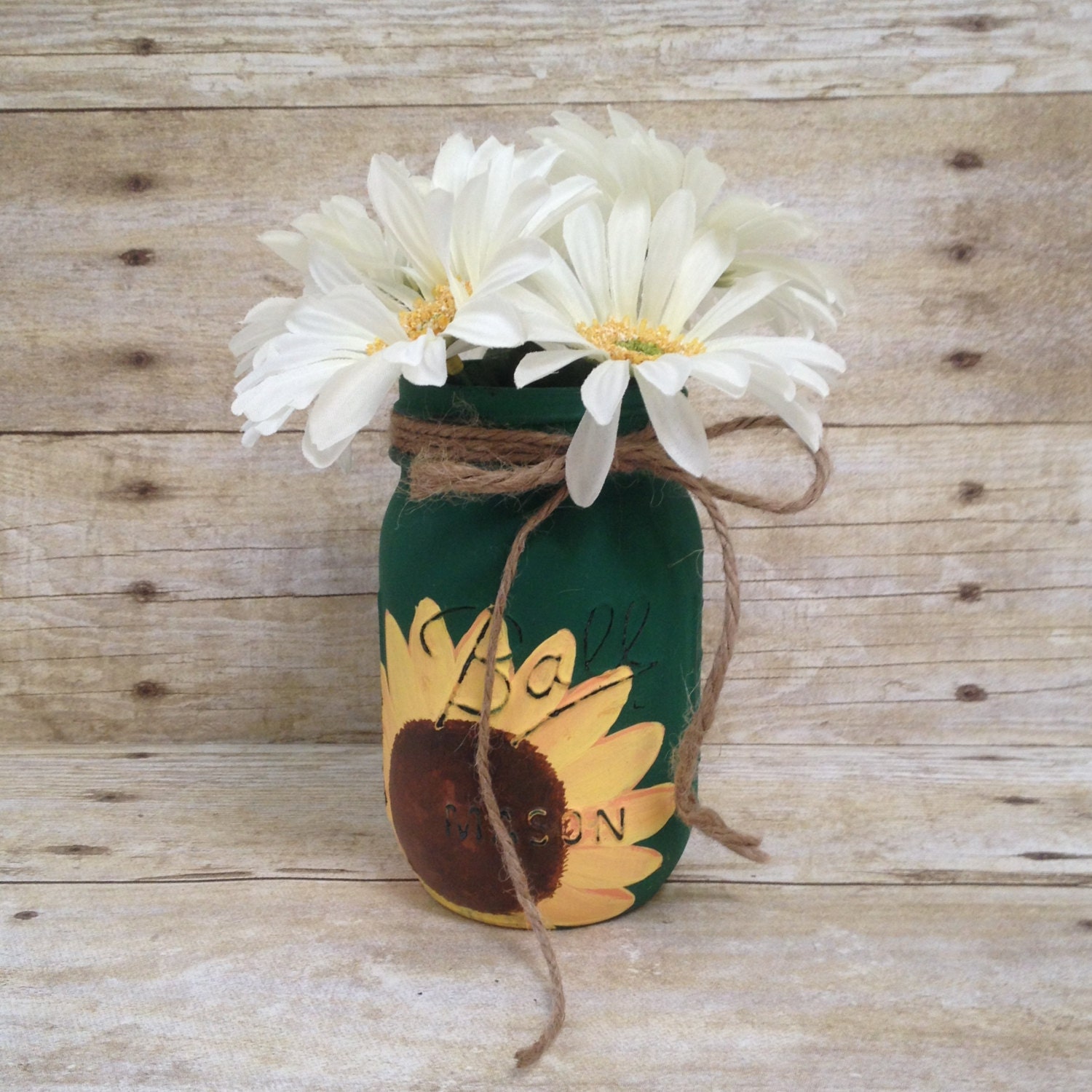 Sunflower Painted Mason Jar
