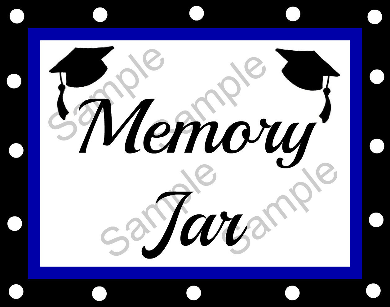 Printable Memory Jar Label / Royal Blue by StephsUniqueBotique