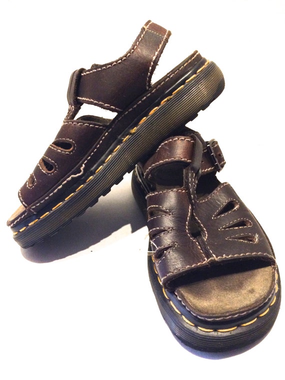 Vintage Brown Leather Doc Martens Sandals Men by LostnFoundAttics