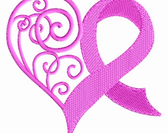 Set of Five Breast Cancer Awareness Machine Embroidery Designs