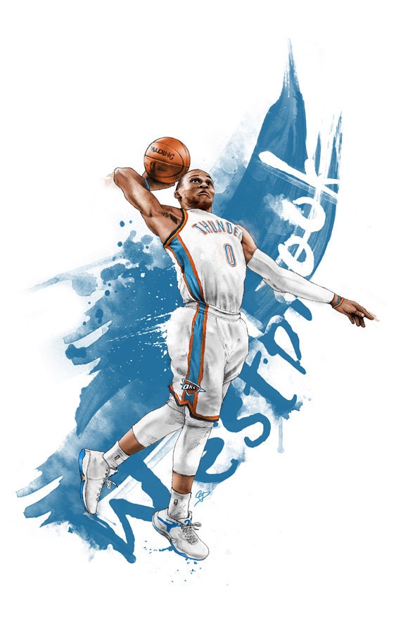 Russell Westbrook of the Oklahoma Thunder by IllustrationsbyChris