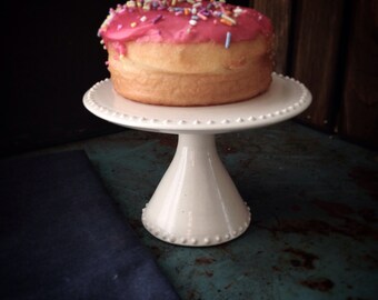 Mini Cake Stand in white with dots
