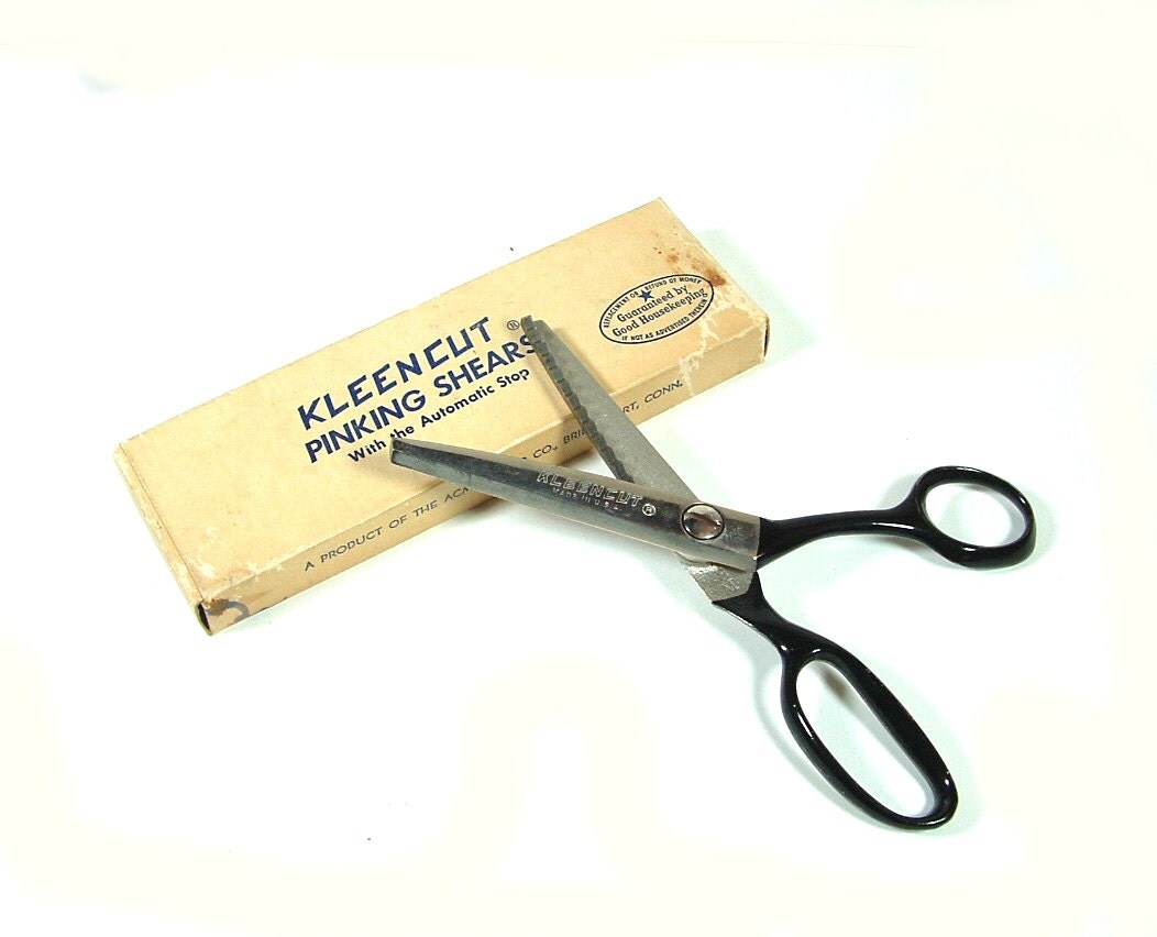 Vintage Kleencut Pinking Shears / Scissors with Automatic Stop