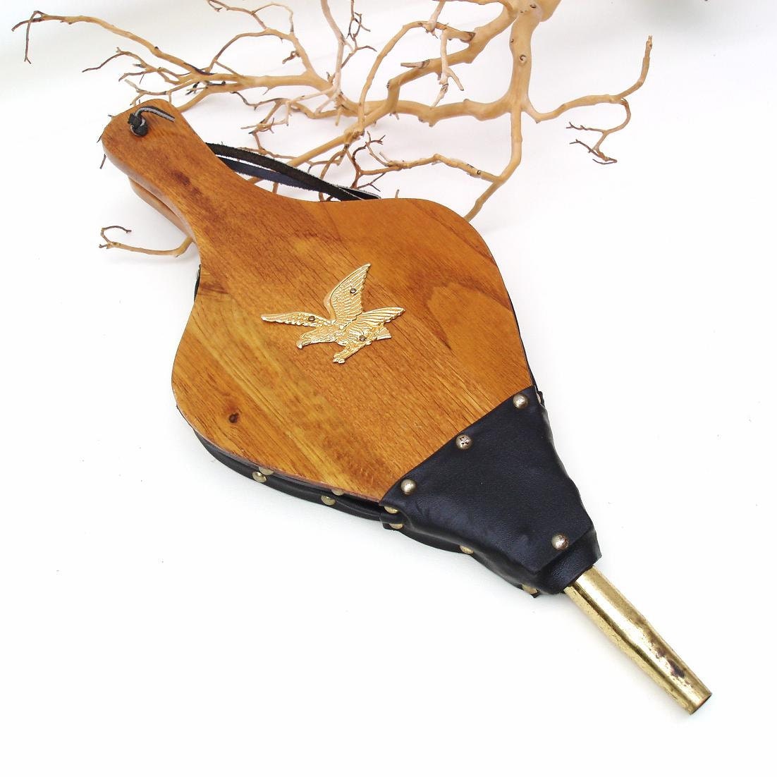Vintage Fireplace Bellows Wooden Fire Starter American Eagle Fireplace