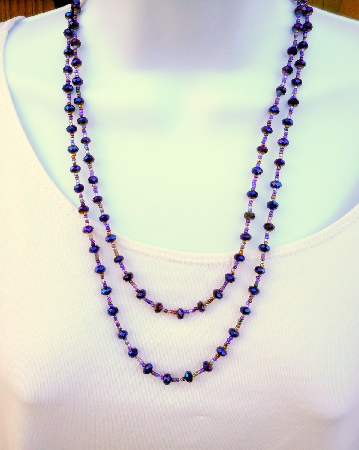 Purple Bead Necklace Bead Necklace Bead Jewlery Purple 0464